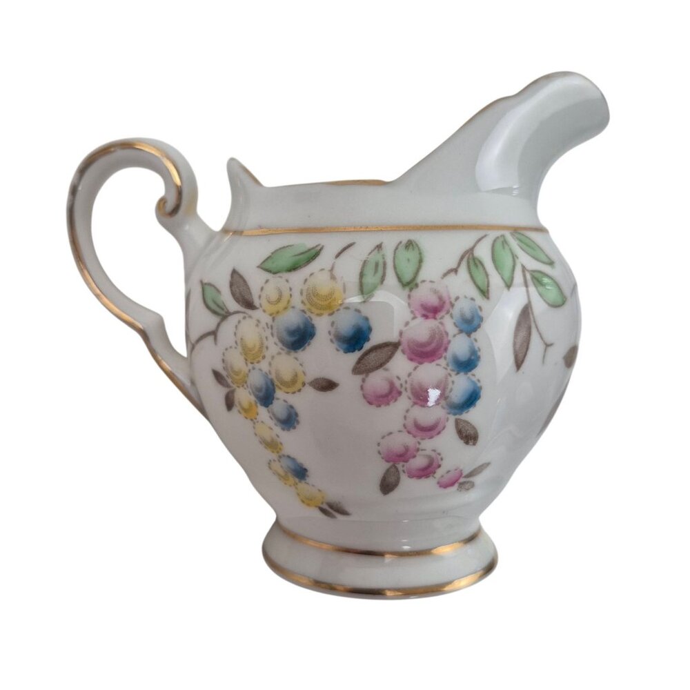 Tuscan Creamer And Sugar Bowl Set Bone China England Floral Gold Trim Vintage - Picture 5 of 10